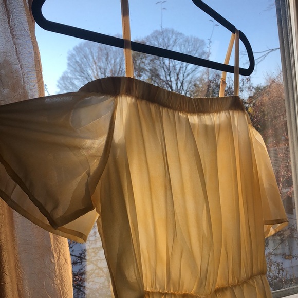 A.U.W Yellow off the shoulder sundress - Picture 2 of 6